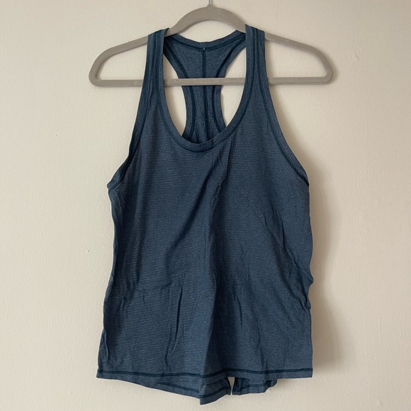 Lululemon Tie Back Singlet Tank Top Heathered Alberta Lake Blue - Picture 3 of 9